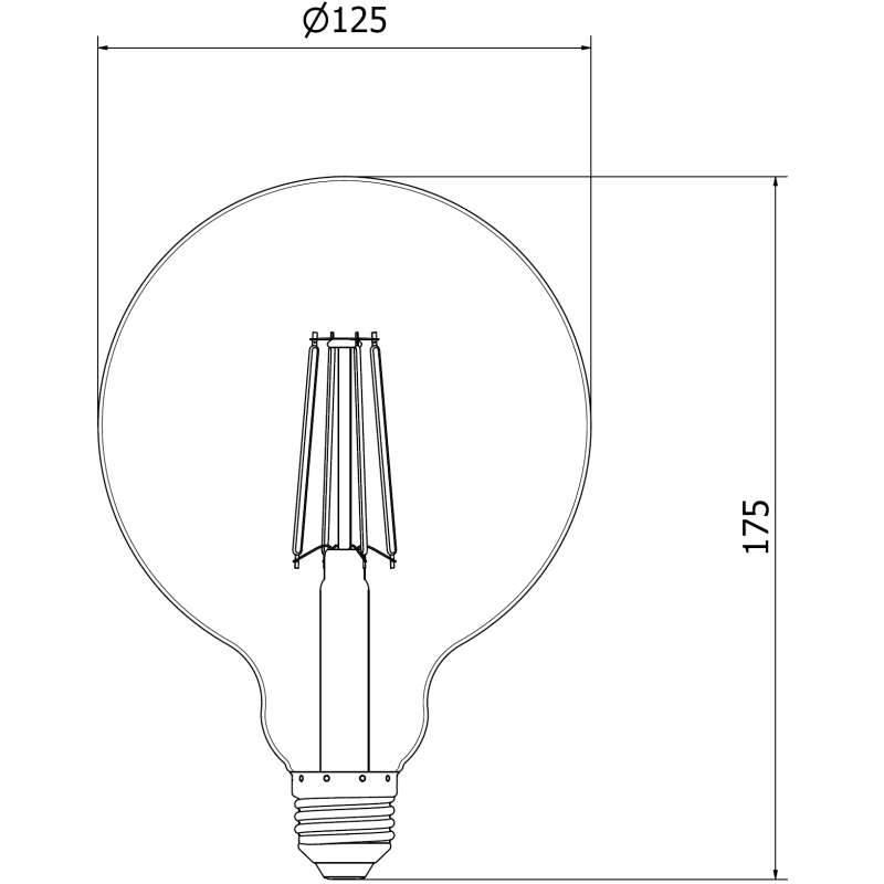 Mexen Vintis 3x LED žárovka filament E27, G125, 8W, Neutrální - 4000K, 1055 lm, čiré - L158-E27-0840-00x03