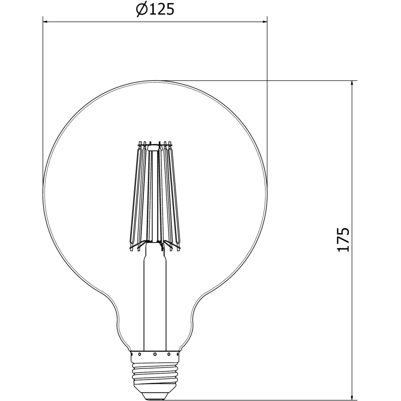 Mexen Vintis 3x LED filamentová žárovka E27, G125, 10W, Teplá - 2700K, 1320 lm, čirá - L158-E27-1027-00x03