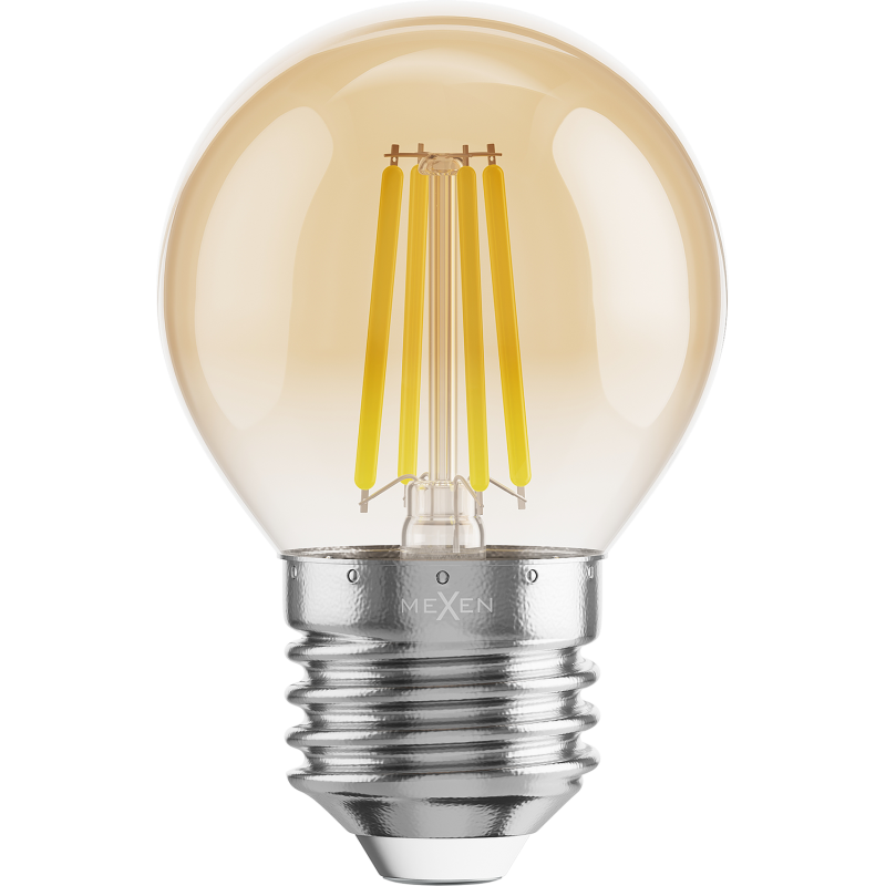 Mexen Vintis 10x žárovka filament LED E27, G45, 4W, Teplá - 2200K, 400 lm, jantarová - L156-E27-0422-50x10