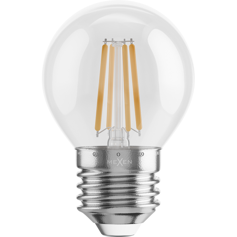 Mexen Vintis 10x LED filamentová žárovka E27, G45, 4W, Teplá - 2700K, 470 lm, čirá - L156-E27-0427-00x10