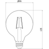 Mexen Vintis 6x LED žárovka filament E27, G95, 2W, Teplá - 2200K, 150 lm, kouřová - L157-E27-0222-70x06