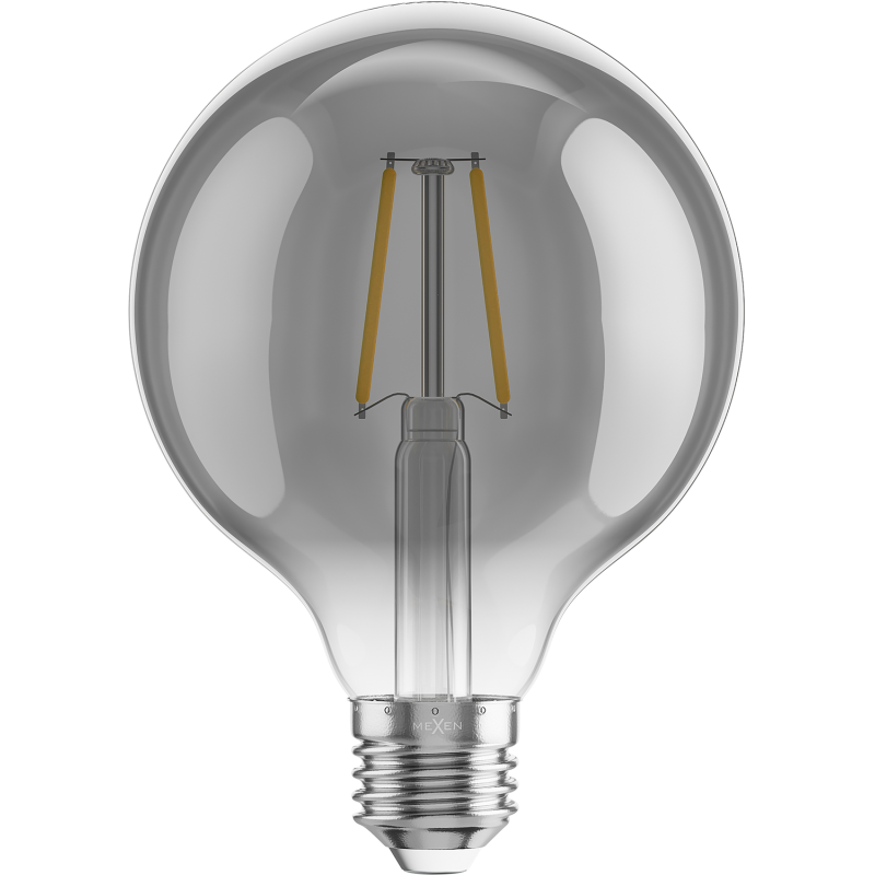 Mexen Vintis 6x LED žárovka filament E27, G95, 2W, Teplá - 2200K, 150 lm, kouřová - L157-E27-0222-70x06