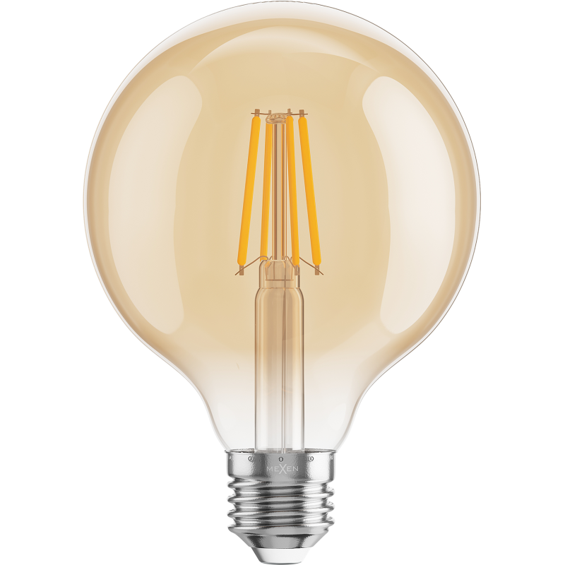 Mexen Vintis 10x žárovka filament LED E27, G95, 4W, Teplá - 2200K, 400 lm, jantarová - L157-E27-0422-50x10