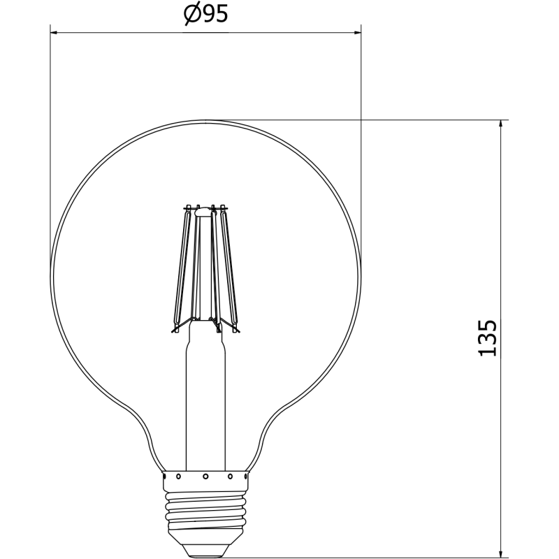 Mexen Vintis 10x Žárovka filament LED E27, G95, 4W, Teplá - 2200K, 280 lm, kouřová - L157-E27-0422-70x10