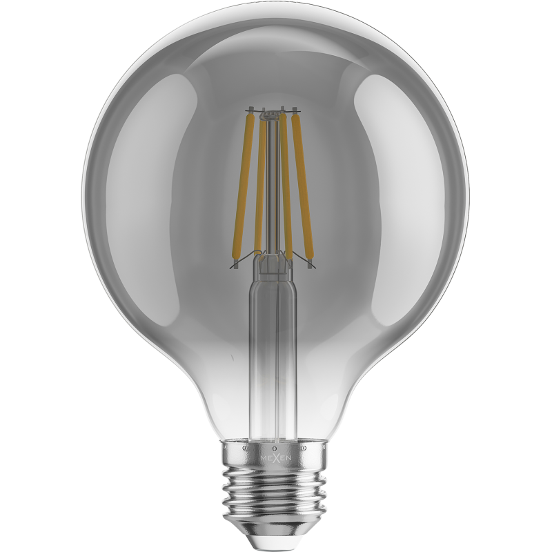 Mexen Vintis 6x žárovka filament LED E27, G95, 4W, Teplá - 2700K, 300 lm, kouřová - L157-E27-0427-70x06