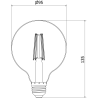 Mexen Vintis 6x žárovka filament LED E27, G95, 8W, Teplá - 2700K, 750 lm, amber - L157-E27-0827-50x06