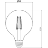 Mexen Vintis 6x žárovka filament LED E27, G95, 8W, Teplá - 2700K, 680 lm, kouřová - L157-E27-0827-70x06