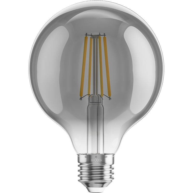 Mexen Vintis 10x LED žárovka filament E27, G95, 8W, Teplá - 2700K, 680 lm, kouřová - L157-E27-0827-70x10