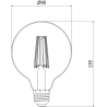 Mexen Vintis 10x Žárovka filament LED E27, G95, 10W, Teplá - 2700K, 1320 lm, čirá - L157-E27-1027-00x10