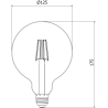 Mexen Vintis 10x LED filamentová žárovka E27, G125, 4W, Teplá - 2200K, 400 lm, jantarová - L158-E27-0422-50x10