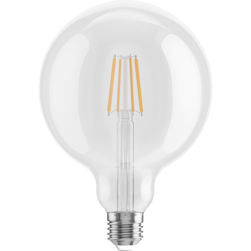 Mexen Vintis 6x Žárovka filament LED E27, G125, 6W, Teplá - 2700K, 720 lm, clear - L158-E27-0627-00x06