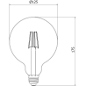 Mexen Vintis 6x žárovka filament LED E27, G125, 6W, Teplá - 2700K, 510 lm, kouřová - L158-E27-0627-70x06