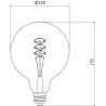Mexen Vintis 3x Žárovka filament spirála LED E27, G125, 8W, Teplá - 2200K, 450 lm, smoke - L168-E27-0822-70x03