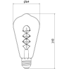 Mexen Vintis 10x Žárovka filament spirála LED E27, ST64, 4W, Teplá - 2200K, 360 lm, jantarová - L162-E27-0422-50x10