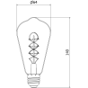 Mexen Vintis 10x žárovka filament spirála LED E27, ST64, 4W, Teplá - 2200K, 220 lm, smoke - L162-E27-0422-70x10