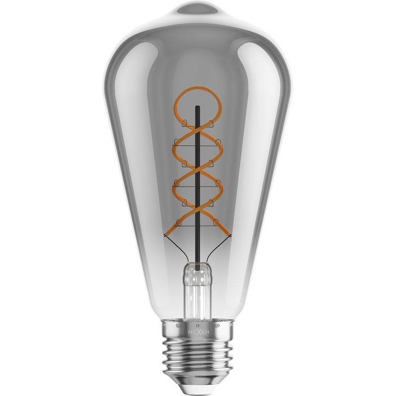 Mexen Vintis 10x žárovka filament spirála LED E27, ST64, 4W, Teplá - 2200K, 220 lm, smoke - L162-E27-0422-70x10