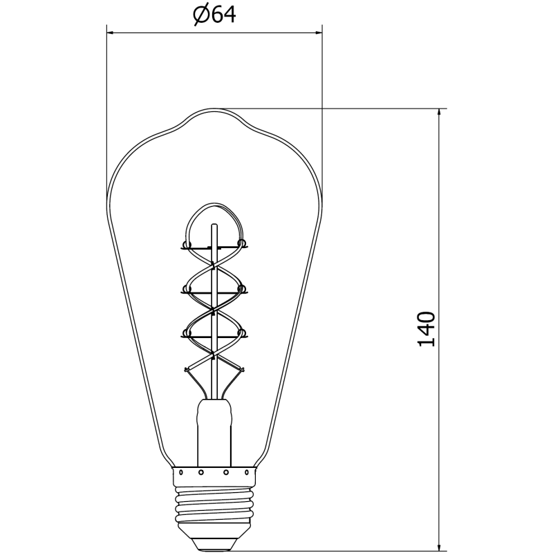 Mexen Vintis 6x Žárovka filament spirála LED E27, ST64, 6W, Teplá - 2700K, 530 lm, jantarová - L162-E27-0627-50x06