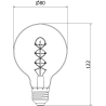 Mexen Vintis 10x žárovka filament spirála LED E27, G80, 2W, Teplá - 2200K, 100 lm, kouřová - L165-E27-0222-70x10