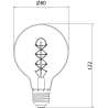 Mexen Vintis 10x žárovka filament spirála LED E27, G80, 4W, Teplá - 2200K, 220 lm, smoke - L165-E27-0422-70x10