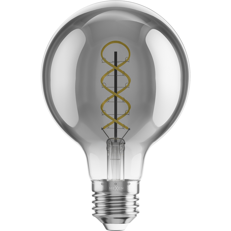 Mexen Vintis 6x LED žárovka filament spirála E27, G80, 6W, Teplá - 2700K, 400 lm, kouřová - L165-E27-0627-70x06