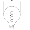 Mexen Vintis 6x žárovka filament spirála LED E27, G95, 4W, Teplá - 2200K, 220 lm, kouřová - L167-E27-0422-70x06