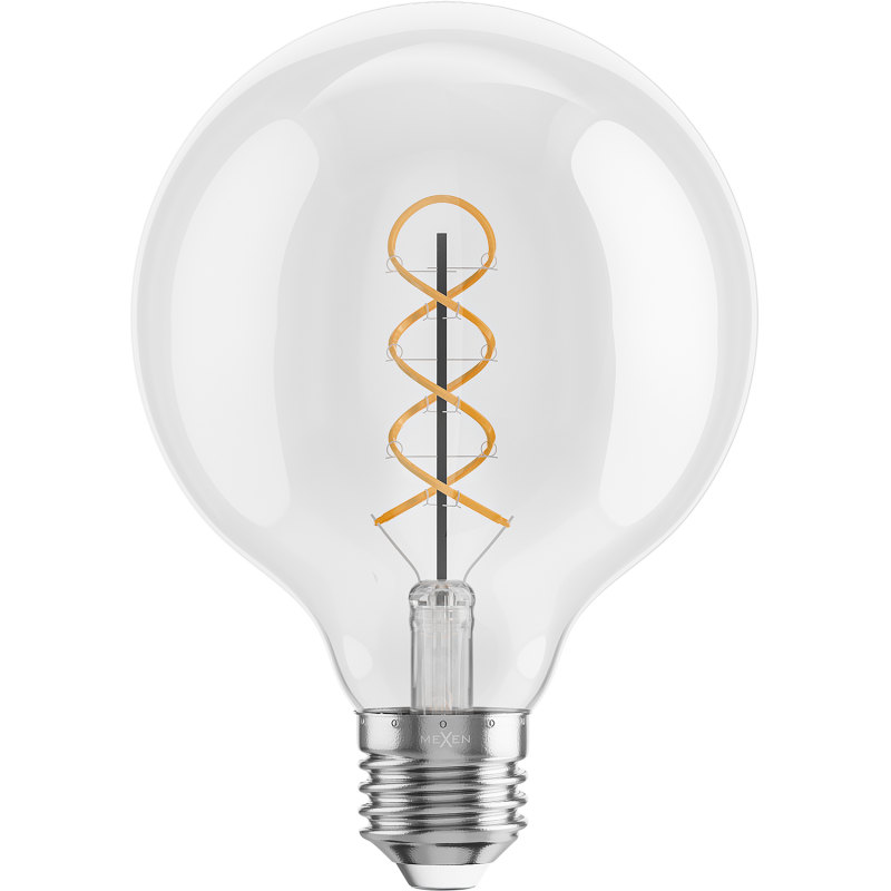 Mexen Vintis 10x žárovka filament spirála LED E27, G95, 6W, Teplá - 2700K, 630 lm, čirá - L167-E27-0627-00x10