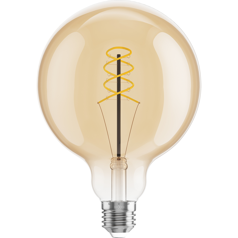 Mexen Vintis 10x žárovka filament spirála LED E27, G125, 6W, Teplá - 2200K, 530 lm, jantarová - L168-E27-0622-50x10