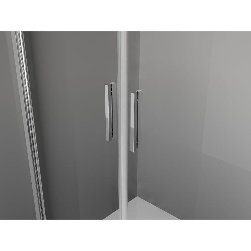Mexen Exo-B Duo 3S skleněný sprchový kout 3-stěnný, otevírací 70 x 80 cm, transparentní, chrom - 814-070-080-01-00-3S