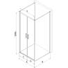 Mexen Exo-B Duo 3S 3-stranný sprchový kout otevírací 80 x 90 cm, transparentní, zlatý - 814-080-090-50-00-3S