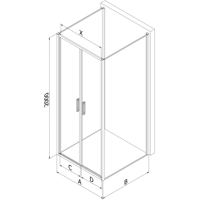 Mexen Exo-B Duo 3S sprchový kout se 3 stěnami, otočný, 70 x 100 cm, transparentní, zlatý - 814-070-100-50-00-3S