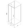 Mexen Exo-F 3S sprchový kout 3stěnný skládací 100 x 90 cm, transparentní, chrom - 816-100-090-01-00-3S