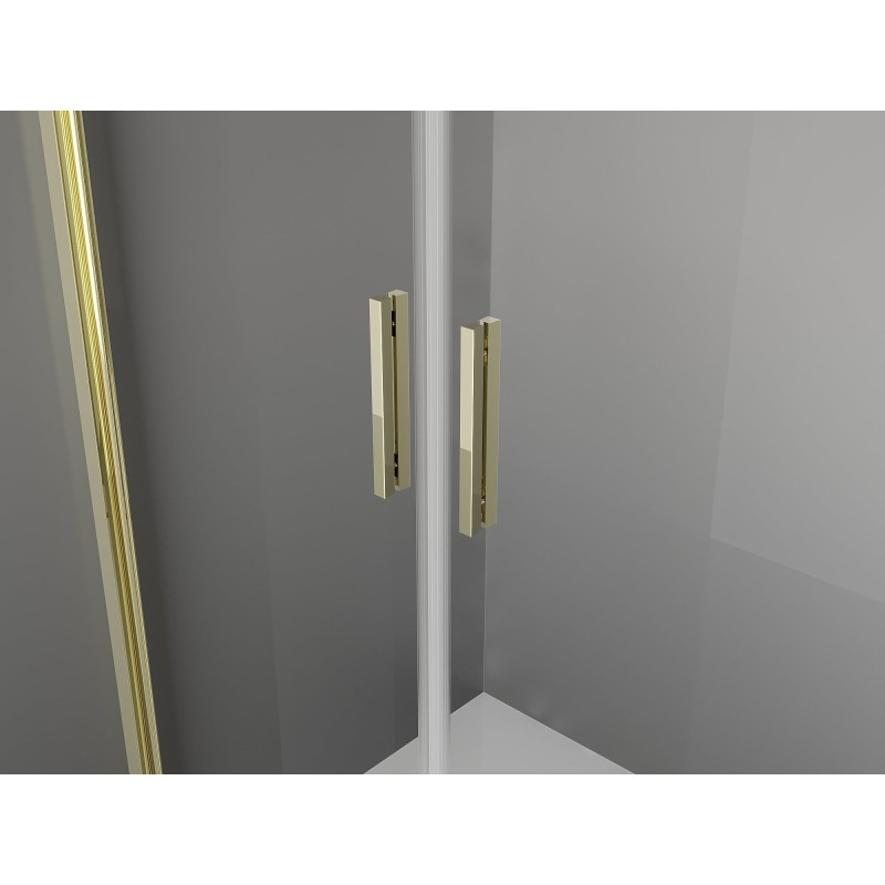 Mexen Exo-3S 3stěnný sprchový kout otevíratelný 110 x 90 cm, průhledný, zlatý - 814-110-090-50-00-3S