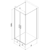 Mexen Exo-B Duo 3S sprchový kout 3-stranný závěsný 110 x 80 cm, transparentní, černý - 814-110-080-70-00-3S