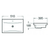 Mexen Emma umyvadlo zapuštěné do desky 51 x 39 cm, bílá - 25055100