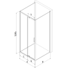 Mexen Exo-R 3S sprchový kout 3-stěnný výklopný 90 x 75 cm, transparentní, chrom - 819-090-075-01-00-3S
