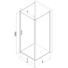 Mexen Exo-B 3S sprchový kout 3-stěnný otevírací 100 x 70 cm, transparentní, černý - 817-100-070-70-00-3S