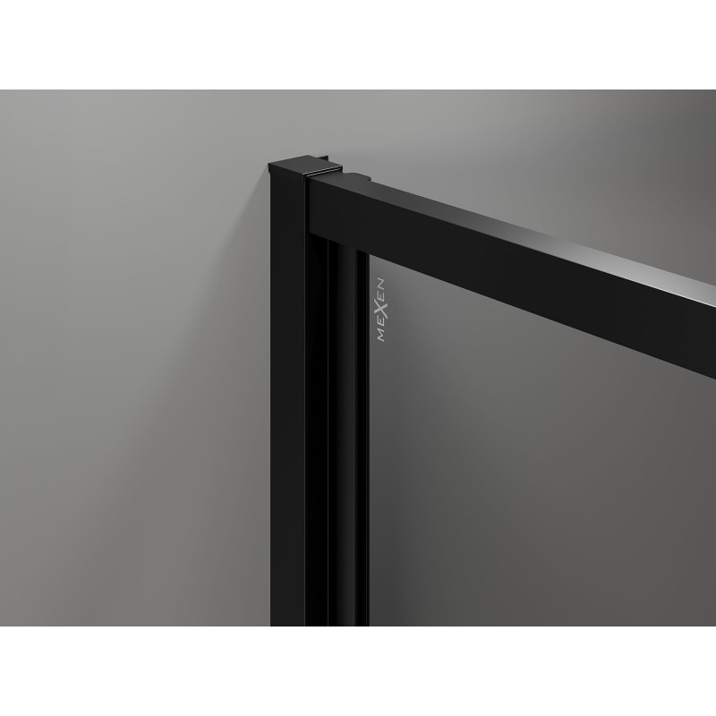 Mexen Exo-3S sprchový kout 3-stěnný otevírací 90 x 110 cm, průhledný, černý - 817-090-110-70-00-3S