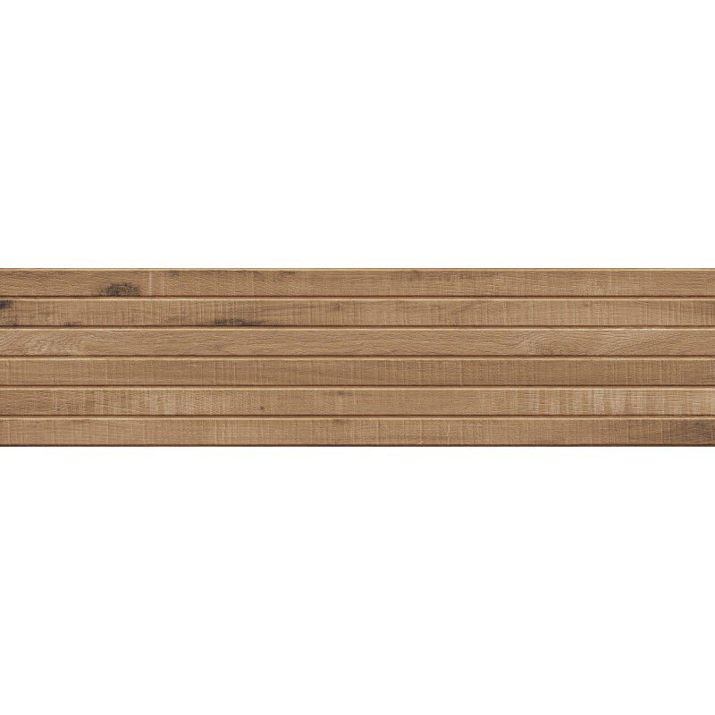 Mexen Western Wood Walnut Glazovaný rekt. G1, dřevěná nástěnná dlaždice 120 x 30 cm, mat - TL702-120-030-54