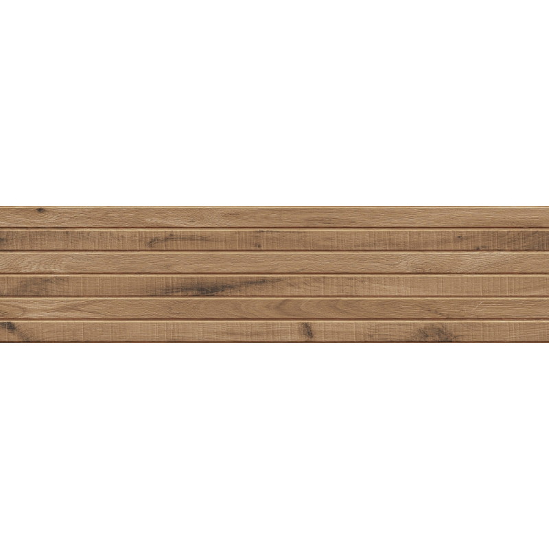 Mexen Western Wood Rektifikovaný glazovaný gres Ořech G1, dřevu podobná stěnová dlaždice 120 x 30 cm, mat