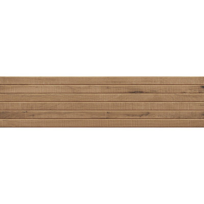 Mexen Western Wood Walnut Glazovaný rekt. G1, dřevěná nástěnná dlaždice 120 x 30 cm, mat - TL702-120-030-54