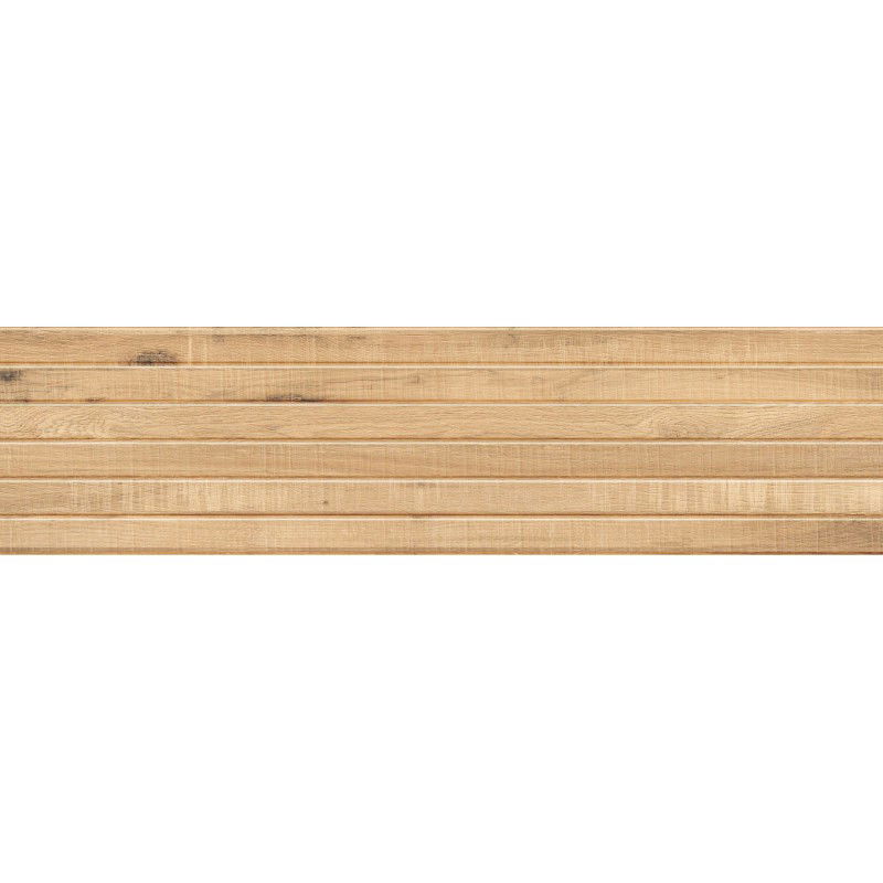 Mexen Western Wood Béžový glazovaný rektifikovaný gres G1, dřevěná nástěnná dlaždice 120 x 30 cm, mat