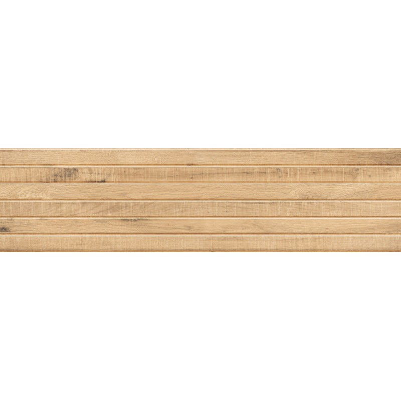 Mexen Western Wood Béžový glazovaný rektifikovaný gres G1, dřevěná nástěnná dlaždice 120 x 30 cm, mat