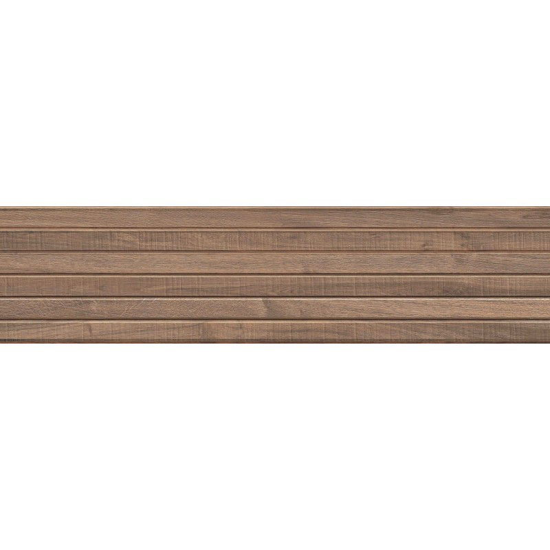 Mexen Mulberry Wood Hnědý glazovaný rektifikovaný gres G1, stěnová dlaždice imitace dřeva 120 x 30 cm, mat