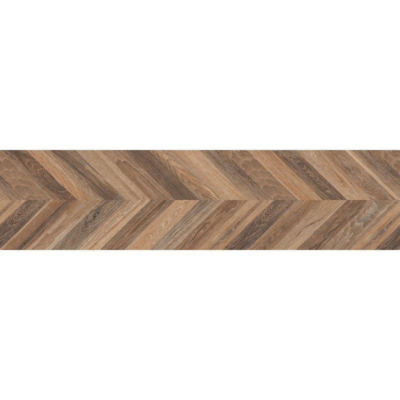 Mexen Native Hnědý glazovaný rekt. G1, dlaždice imitující dřevo na podlahu a stěnu 120 x 30 cm, carving