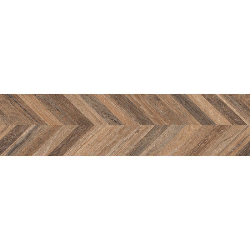 Mexen Native Hnědý glazovaný rekt. G1, dlaždice imitující dřevo na podlahu a stěnu 120 x 30 cm, carving