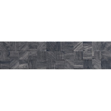 Mexen Riga Lyon Black glazovaný gres rekt. G1, dřevěná obkladová dlaždice 120 x 30 cm, mat - TL713-120-030-50