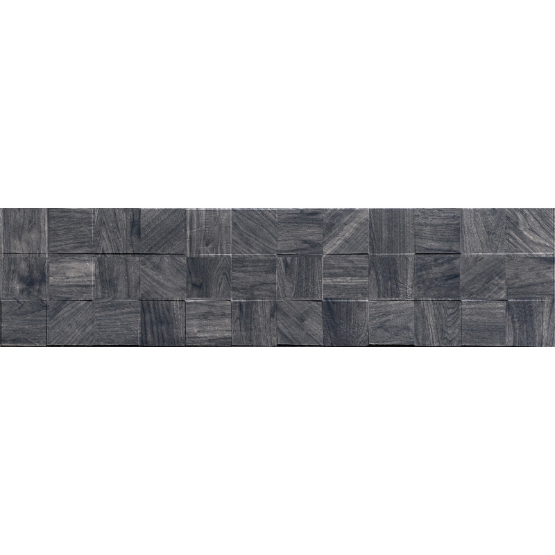 Mexen Riga Lyon Black glazovaný gres rekt. G1, dřevěná obkladová dlaždice 120 x 30 cm, mat - TL713-120-030-50