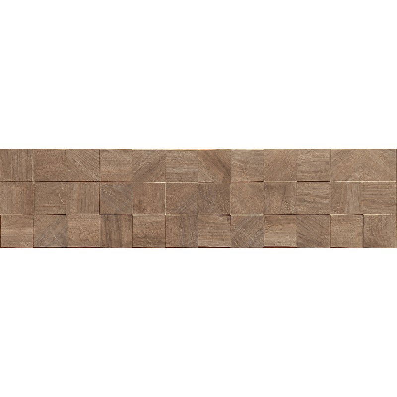 Mexen Riga Lyon Brown gres glazovaný rek. G1, dlaždice dřevěného vzhledu, podlahové a stěnové, 120 x 30 cm, mat