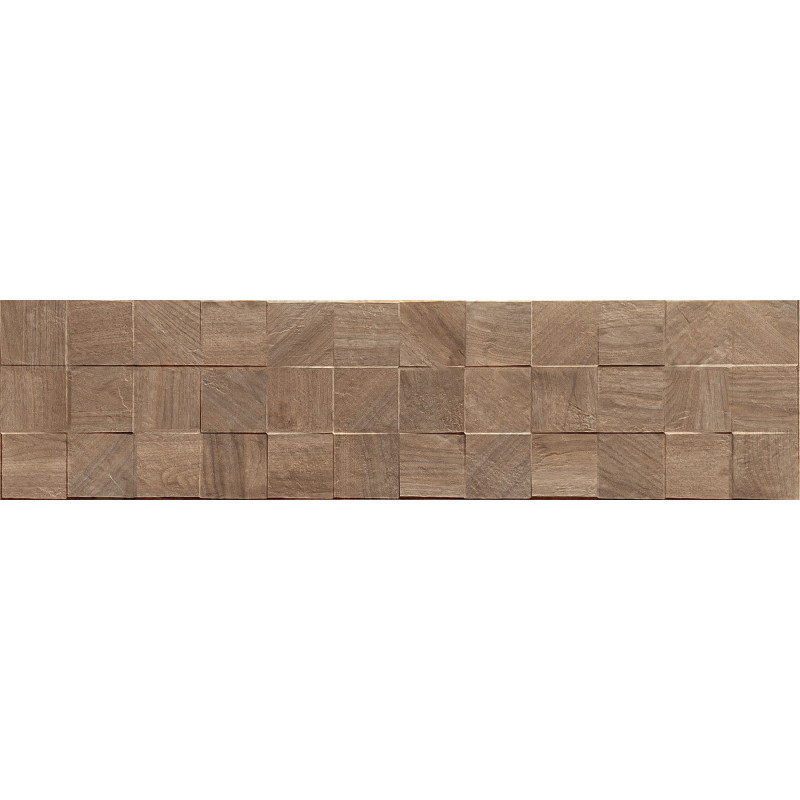 Mexen Riga Lyon Brown gres glazovaný rekt. G1, dřevopodobná stěnová dlaždice 120 x 30 cm, matná - TL713-120-030-51