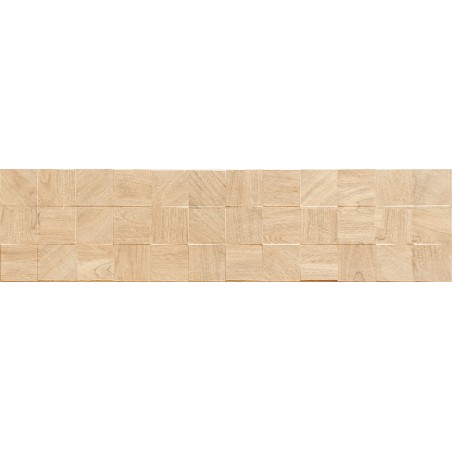 Mexen Riga Lyon Crema glazovaný porcelán rekt. G1, dřevěná stěnová dlaždice 120 x 30 cm, mat - TL713-120-030-53